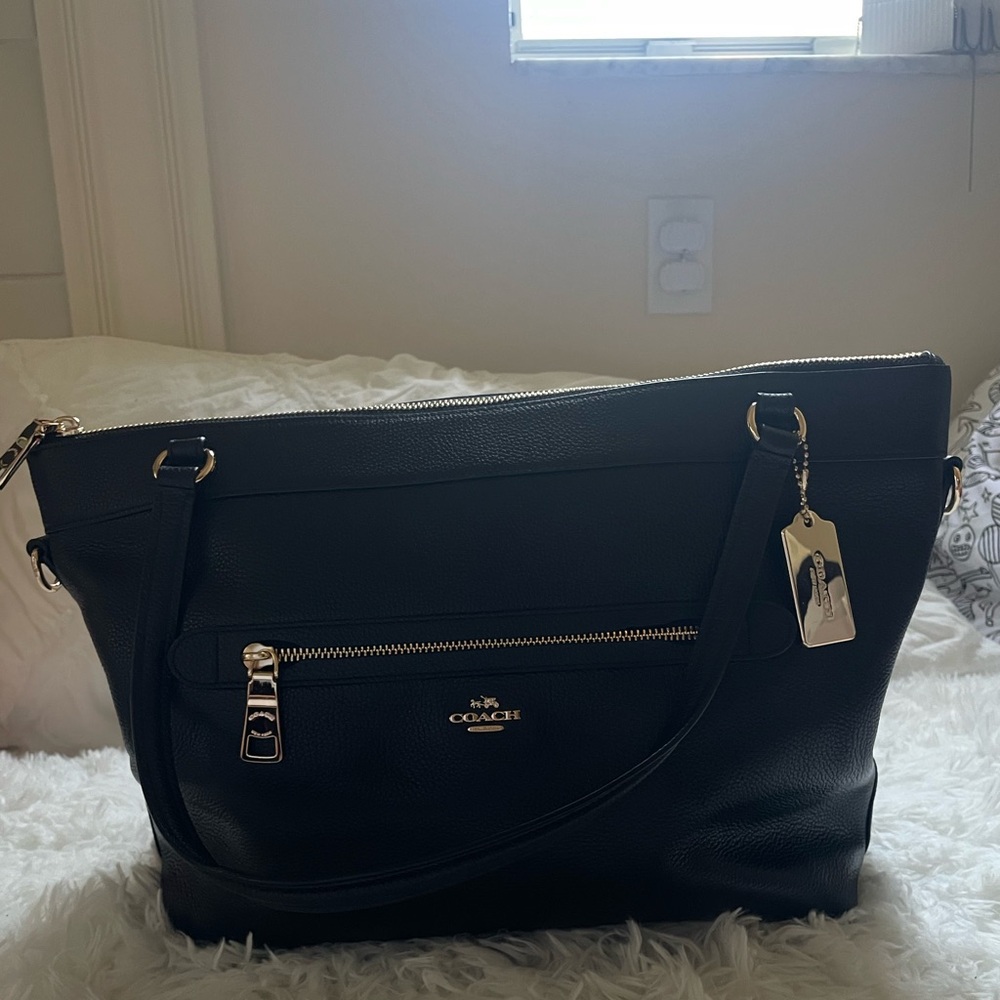 Coach COACH F54687 2way leather black bag tote ladies